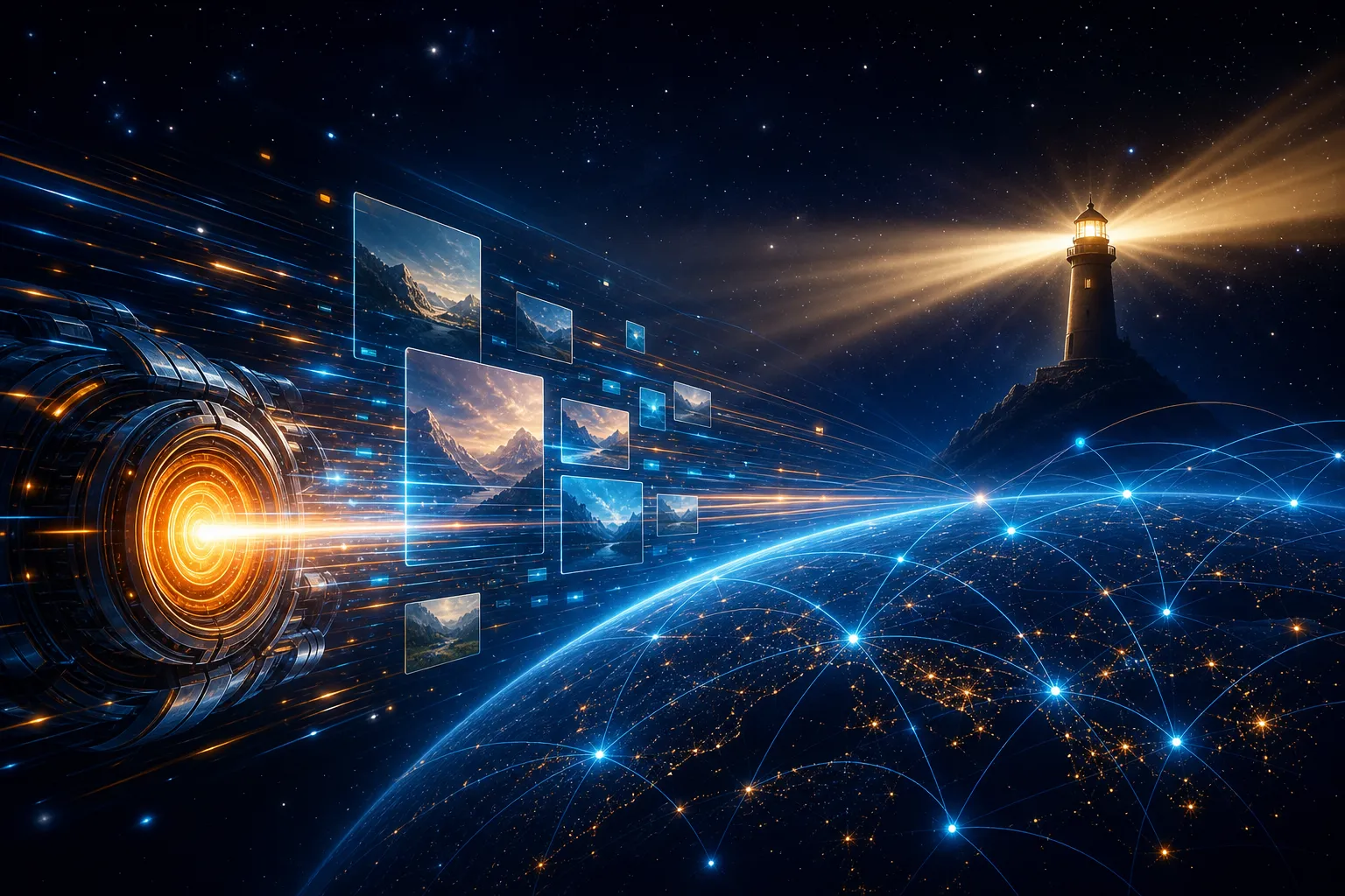 Hyperspeed static website performance engine with optimized media cards and global delivery lights